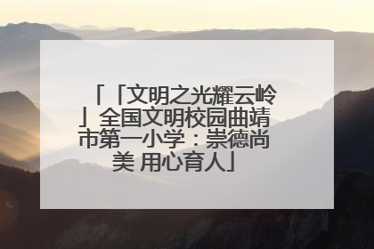 「文明之光耀云岭」全国文明校园曲靖市第一小学：崇德尚美 用心育人