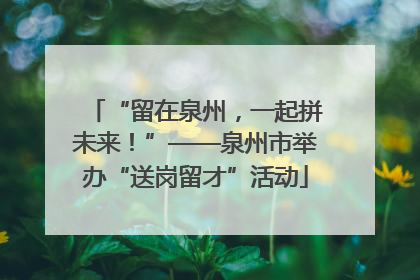 “留在泉州，一起拼未来！”——泉州市举办“送岗留才”活动