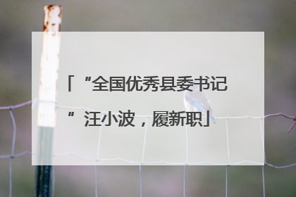 “全国优秀县委书记”汪小波，履新职