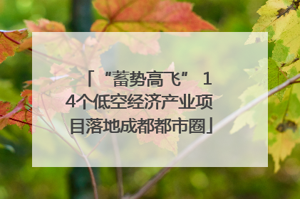 “蓄势高飞” 14个低空经济产业项目落地成都都市圈