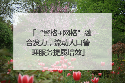 “警格+网格”融合发力，流动人口管理服务提质增效
