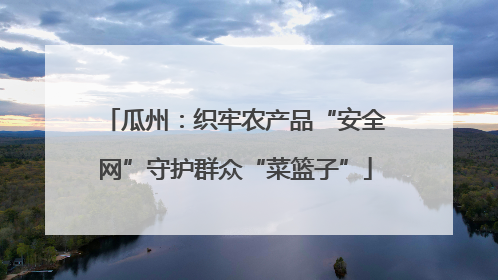 瓜州：织牢农产品“安全网”守护群众“菜篮子”