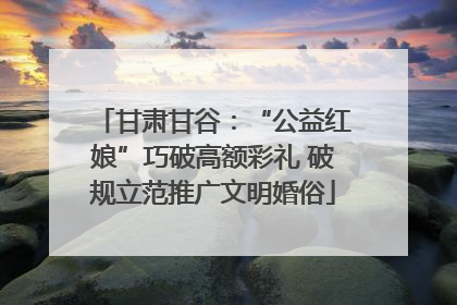 甘肃甘谷：“公益红娘”巧破高额彩礼 破规立范推广文明婚俗