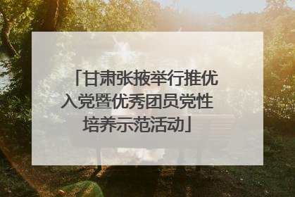 甘肃张掖举行推优入党暨优秀团员党性培养示范活动