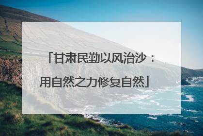 甘肃民勤以风治沙：用自然之力修复自然