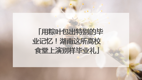 用粽叶包出特别的毕业记忆！湖南这所高校食堂上演别样毕业礼