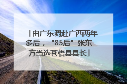 由广东调赴广西两年多后，“85后”张东方当选苍梧县县长