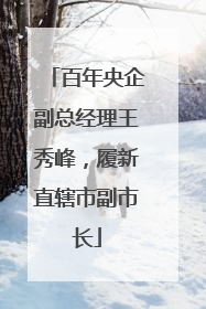 百年央企副总经理王秀峰，履新直辖市副市长
