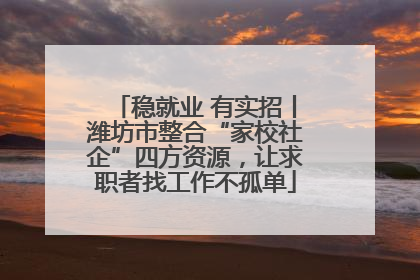 稳就业 有实招丨潍坊市整合“家校社企”四方资源，让求职者找工作不孤单