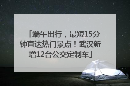 端午出行，最短15分钟直达热门景点！武汉新增12台公交定制车