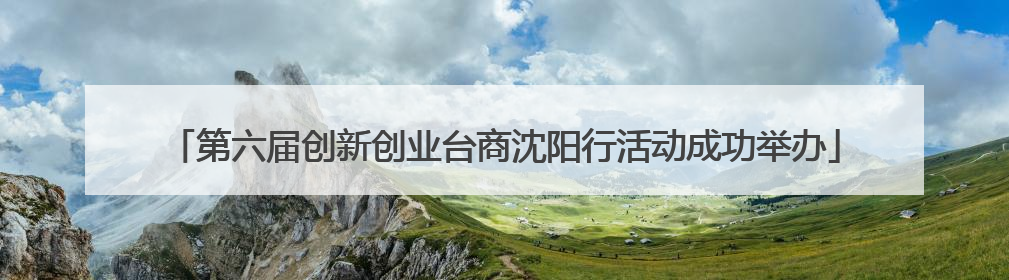 第六届创新创业台商沈阳行活动成功举办