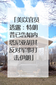 美以官员透露：特朗普已告知内塔尼亚胡其反对军事打击伊朗