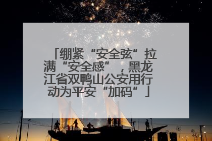 绷紧“安全弦”拉满“安全感”，黑龙江省双鸭山公安用行动为平安“加码”