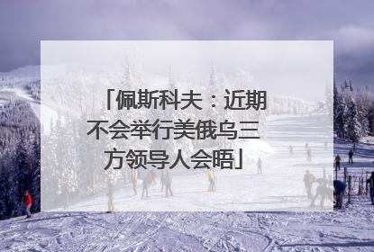 佩斯科夫：近期不会举行美俄乌三方领导人会晤