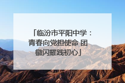 临汾市平阳中学：青春向党担使命 团徽闪耀践初心