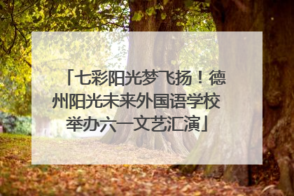 七彩阳光梦飞扬！德州阳光未来外国语学校举办六一文艺汇演