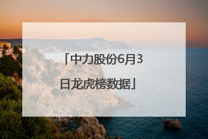 中力股份6月3日龙虎榜数据