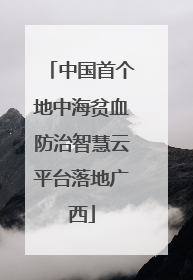 中国首个地中海贫血防治智慧云平台落地广西