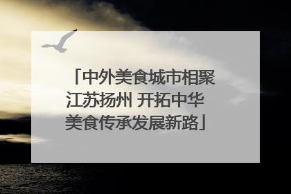 中外美食城市相聚江苏扬州 开拓中华美食传承发展新路