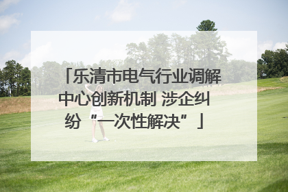 乐清市电气行业调解中心创新机制 涉企纠纷“一次性解决”