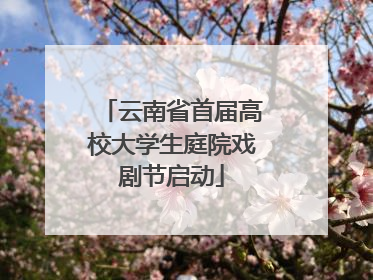 云南省首届高校大学生庭院戏剧节启动
