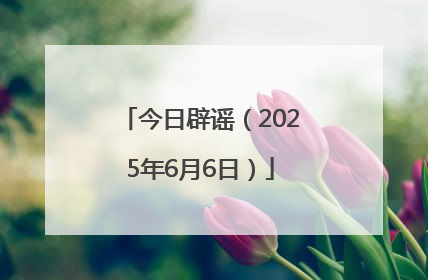今日辟谣（2025年6月6日）