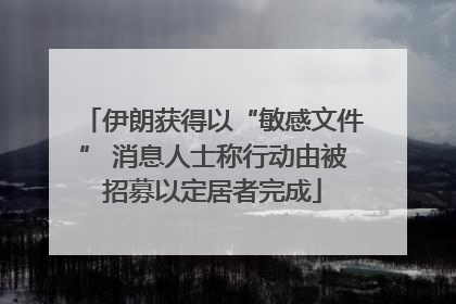 伊朗获得以“敏感文件” 消息人士称行动由被招募以定居者完成