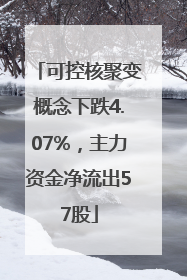 可控核聚变概念下跌4.07%，主力资金净流出57股