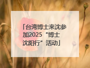台湾博士来沈参加2025“博士沈阳行”活动