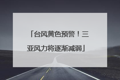 台风黄色预警！三亚风力将逐渐减弱