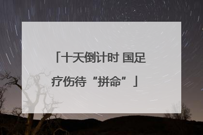 十天倒计时 国足疗伤待“拼命”