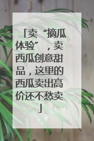 卖“摘瓜体验”，卖西瓜创意甜品，这里的西瓜卖出高价还不愁卖