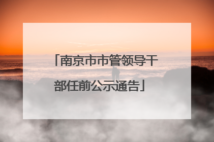 南京市市管领导干部任前公示通告