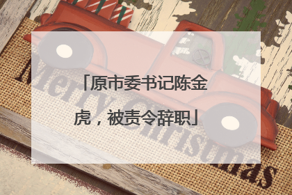 原市委书记陈金虎，被责令辞职