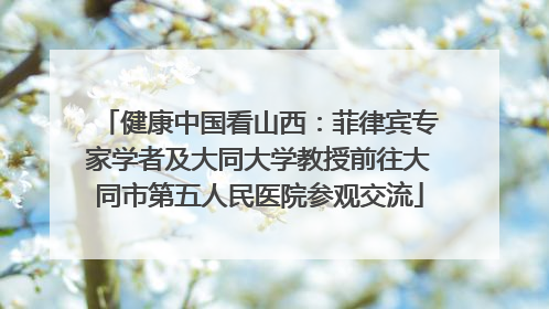 健康中国看山西：菲律宾专家学者及大同大学教授前往大同市第五人民医院参观交流