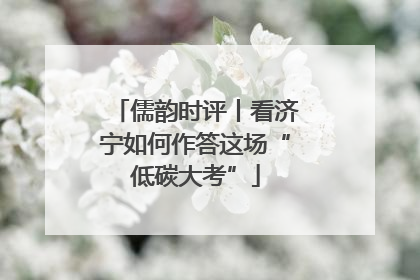 儒韵时评丨看济宁如何作答这场“低碳大考”