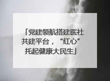党建领航搭建医社共建平台，“红心”托起健康大民生