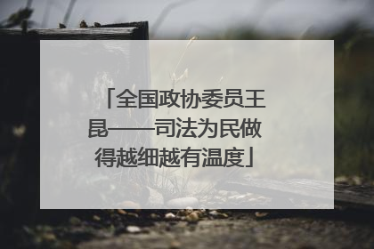 全国政协委员王昆——司法为民做得越细越有温度