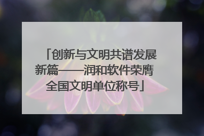 创新与文明共谱发展新篇——润和软件荣膺全国文明单位称号