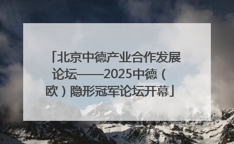 北京中德产业合作发展论坛——2025中德（欧）隐形冠军论坛开幕