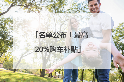 名单公布！最高20%购车补贴