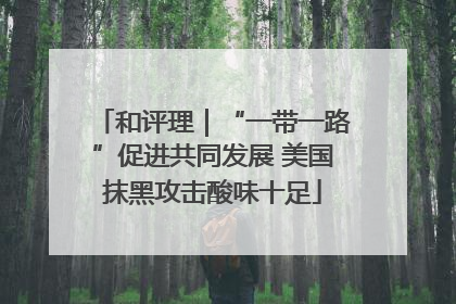 和评理｜“一带一路”促进共同发展 美国抹黑攻击酸味十足