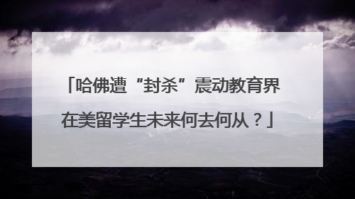 哈佛遭“封杀”震动教育界 在美留学生未来何去何从？