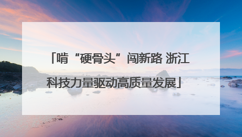 啃“硬骨头”闯新路 浙江科技力量驱动高质量发展