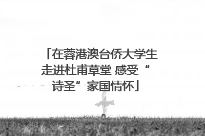 在蓉港澳台侨大学生走进杜甫草堂 感受“诗圣”家国情怀