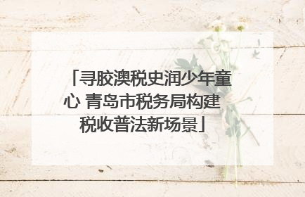 寻胶澳税史润少年童心 青岛市税务局构建税收普法新场景