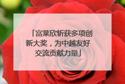 富莱欣斩获多项创新大奖，为中越友好交流贡献力量