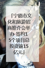 宁德市文化和旅游招商推介会举办 签约15个项目总投资逾15亿元