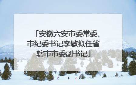 安徽六安市委常委、市纪委书记李敏拟任省辖市市委副书记