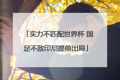 实力不匹配世界杯 国足不敌印尼提前出局